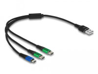 DELOCK USB Ladekabel 3 in 1 Typ-A zu Micro USB/ 2x USB 30 cm