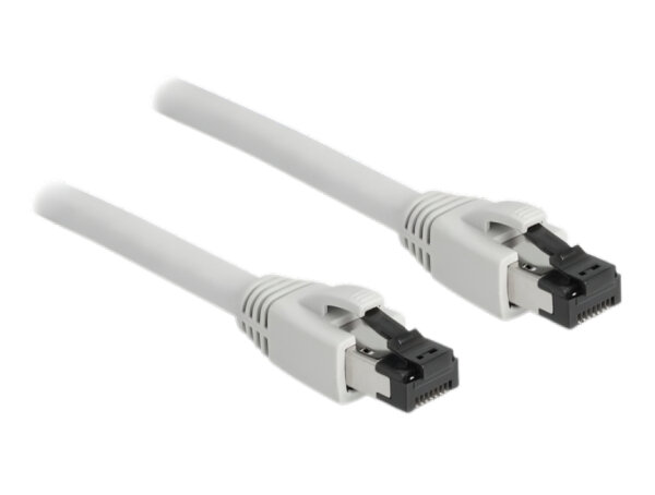 DELOCK RJ45 Netzwerkkabel Cat.8.1S/FTP 0,5m bis 40Gbps Grau