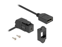 DELOCK Keystone ModulMini DP zu DP Buchse schwarz 30cm Kabel