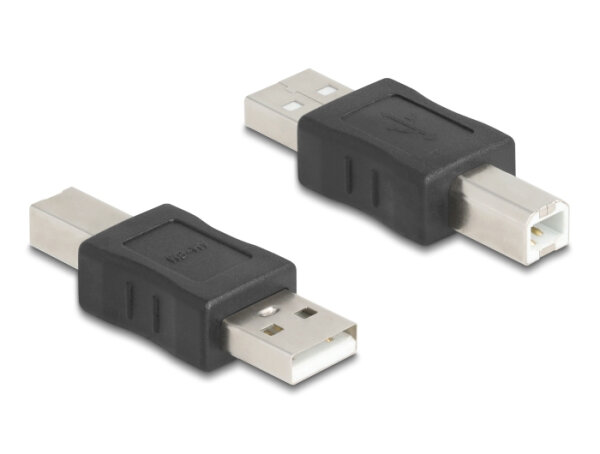 DELOCK USB 2.0 Adapter USB A Stecker zu USB B Stecker