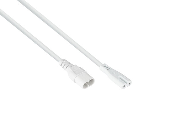 kabelmeister Euro-Verläng. Stecker C8 an C7, weiß, 0,5m