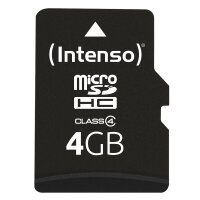 SD MicroSD Card  4GB Intenso inkl. SD Adapter