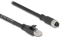 DELOCK M12 Kabel X-kodiert 8 Pin Bu zu RJ45 St 3 m schwarz