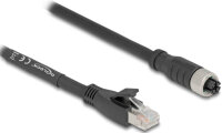 DELOCK M12 Kabel X-kodiert 8 Pin Bu zu RJ45 St 1 m schwarz