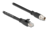 DELOCK M12 Kabel X-kodiert 8 Pin St zu RJ45 St 10 m schwarz