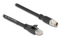 DELOCK M12 Kabel X-kodiert 8 Pin St zu RJ45 St 1 m schwarz