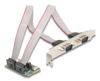 DELOCK Mini PCIe I/O PCIe full size 2x Seriell RS-232 5V/12V