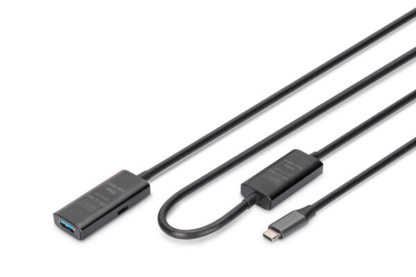 DIGITUS Verlängerungskabel USB-C->USB-A St./Bu. 10G 10,00m