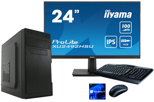 OfficeLine R5-8500G W11Pro SET 16GB DDR5,1TB M.2,Radeon 740M, 23.8"IPS Full-HD,600W,W11Pro