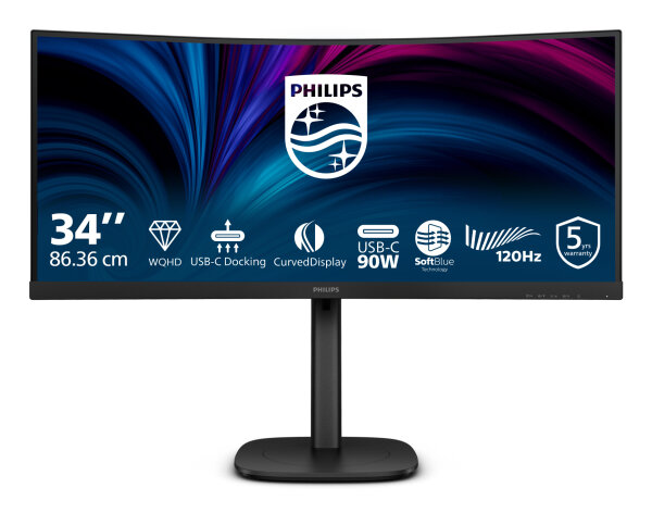 Philips 86,4cm (34,0") 34B2U3600C  21:09 HDMI+DP+USB-C black