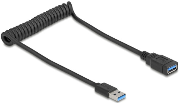 DELOCK USB 5 Gbps Spiralkabel Typ-A Stecker zu Typ-A Buchse