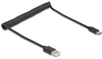 DELOCK USB 2.0 Spiralkabel USB Typ-A Stecker zu USB Type-C