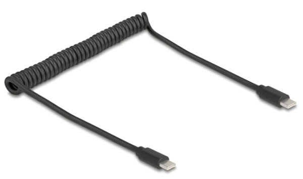 DELOCK USB 2.0 Type-C Spiralkabel Stecker-Stecker 0,45-0,75m