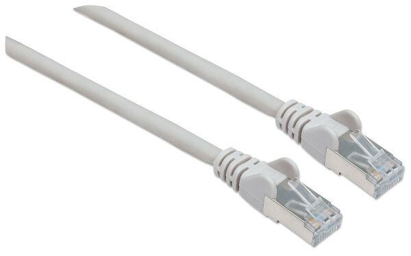 Intellinet Premium Netzwerkkabel, Cat6, S/FTP, 100% Kupfer, Cat6-zertifiziert, LS0H, RJ45-Stecker/RJ45-Stecker, 2,0 m, grau
