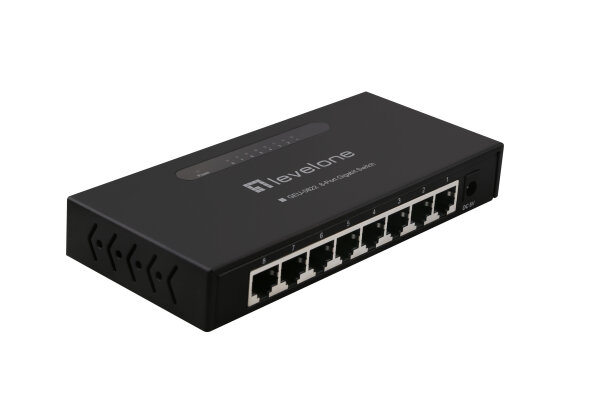LevelOne GEU Desktop 8-Port Gbit Switch 8xGbE Metallgehäuse 4W 1Gbps