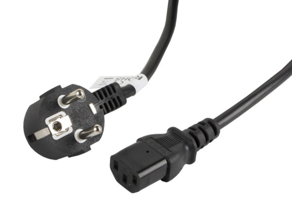 LANBERG Netzkabel CEE 7/7 90°->IEC 320 C13 3,0m VDE