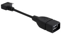 DELOCK USB Kabel A -> Micro-B 90°OTG BU/St 0.11m sw