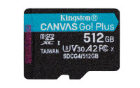 SD MicroSD Card 512GB Kingston SDXC Canvas Go Plus retail