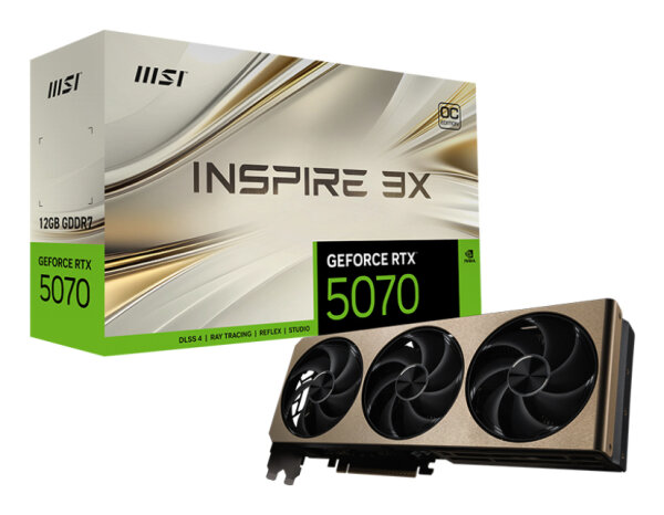 MSI RTX5070 INSPIRE 3X OC         12GB GDDR7 HDMI 3xDP