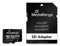 MediaRange SD MicroSD Card 512GB UHS-1 Cl.10 inkl. Adapter