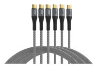 EFB USB-C Kabelset 100W PD 3.0 5A E-Marker Chip 0,5+1+2m gra