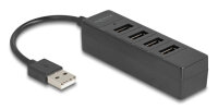 DELOCK USB Hub 4 Port USB 2.0 mit 4 x USB Typ-A Bu schwarz