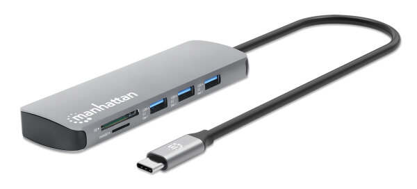 MANHATTAN USB-C PD auf HDMI 9-in-1 4K Dockingstation grau