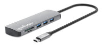 MANHATTAN USB-C PD auf HDMI 9-in-1 4K Dockingstation grau