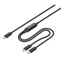 MANHATTAN Dual USB-C Ladekabel 100 W 2 m schwarz