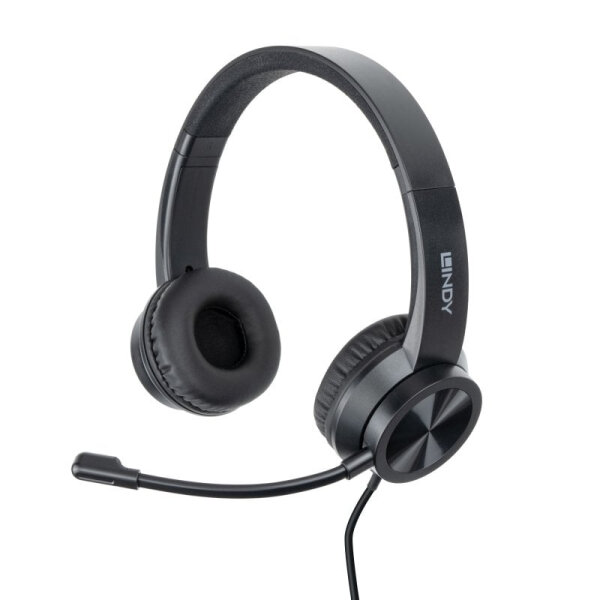 LINDY USB-C Büro-Headset mit Adapter [20439]