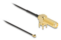 DELOCK Antennenkabel SMA 90° PCB BU zum Einbau zu...