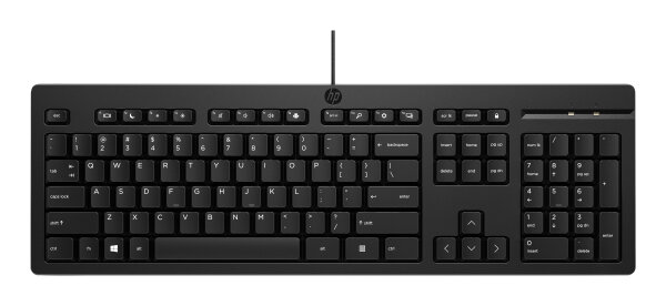 HP 125 G2 USB Wired Keyboard Schwarz Layout Deutsch