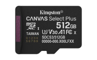 SD MicroSD Card 512GB Kingston SDXC Canvas+ Gen3...
