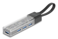 DELOCK 4 Port USB Hub 5 Gbps mit USB-A/C transparentes...