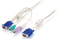 LevelOne KVM Kabel VGA->VGA,USB-A,PS/2         5.00m...