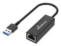 MediaRange USB-A Netzwerkadaper mit RJ45 Port, 20cm, sw
