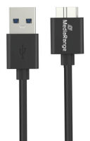 MediaRange Ladekabel USB-A auf Micro-B USB 3.0, 0,5m, sw