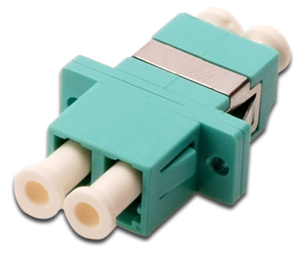 DIGITUS LWL Kupplung LC->LC Multimode Duplex OM3 aqua Bulk