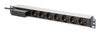 DIGITUS Steckdosenleiste 7-fach 19" Alu. 1HE    schwarz