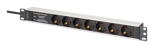 DIGITUS Steckdosenleiste 7-fach 19" Alu. 1HE 2m schwarz