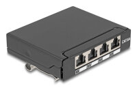 DELOCK Mini Desktop Patchpanel RJ45 Buchse 4Port Cat.6A   sw