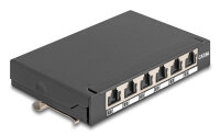 DELOCK Mini Desktop Patchpanel RJ45 Buchse 6Port Cat.6A   sw