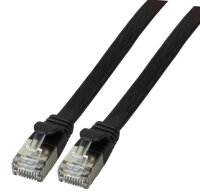 EFB RJ45 Flachpatchkabel U/FTP Cat.6A PVC  0.15m schwarz