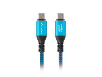 LANBERG USB-C M/M USB4 Kabel 0,5m 240W 8K 60Hz schwarz/blau