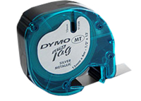 DYMO LetraTag-Band, Plastik  12mm x 4m schwarz->weiss