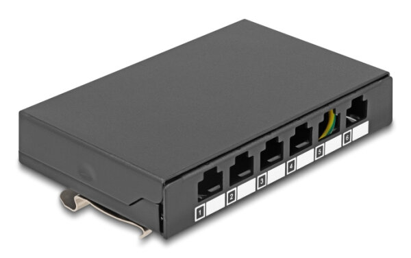 DELOCK Leergehäuse 6 Port für Keystone RJ-Module schwarz