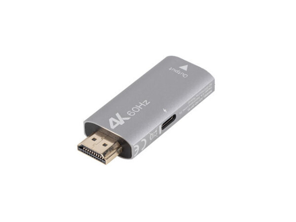 LANBERG HDMI(M)->Displayport(F) Adapter 4K grau