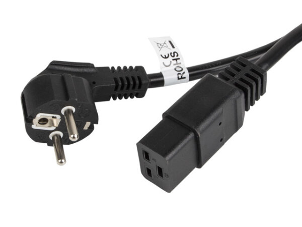 LANBERG Netzkabel-Verlängerung CEE 7/7->IEC 320 C19 1,8m VDE