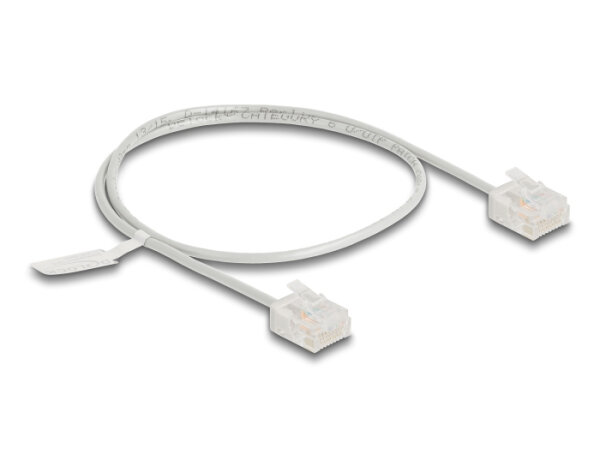 DELOCK RJ45 Netzwerkkabel Cat.6 UTP Ultra Slim 0,5 m grau