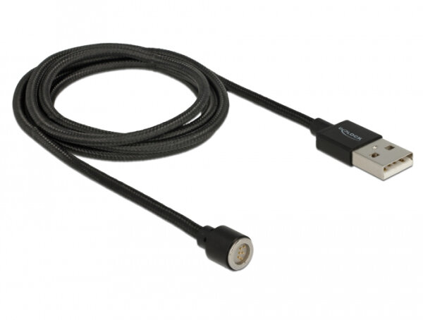 Delock Magnetisches USB Daten- und Ladekabel schwarz 1,1 m